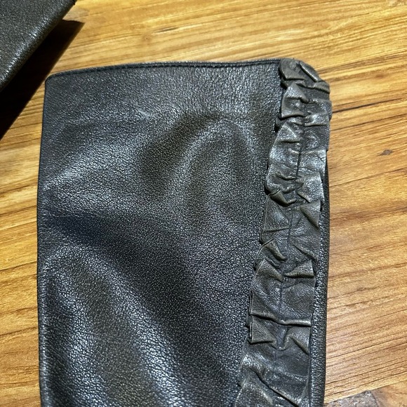 Anthropologie Miss Albright Women’s Pebbled Primped Leather Ruffle Tall Boots - Picture 13 of 13